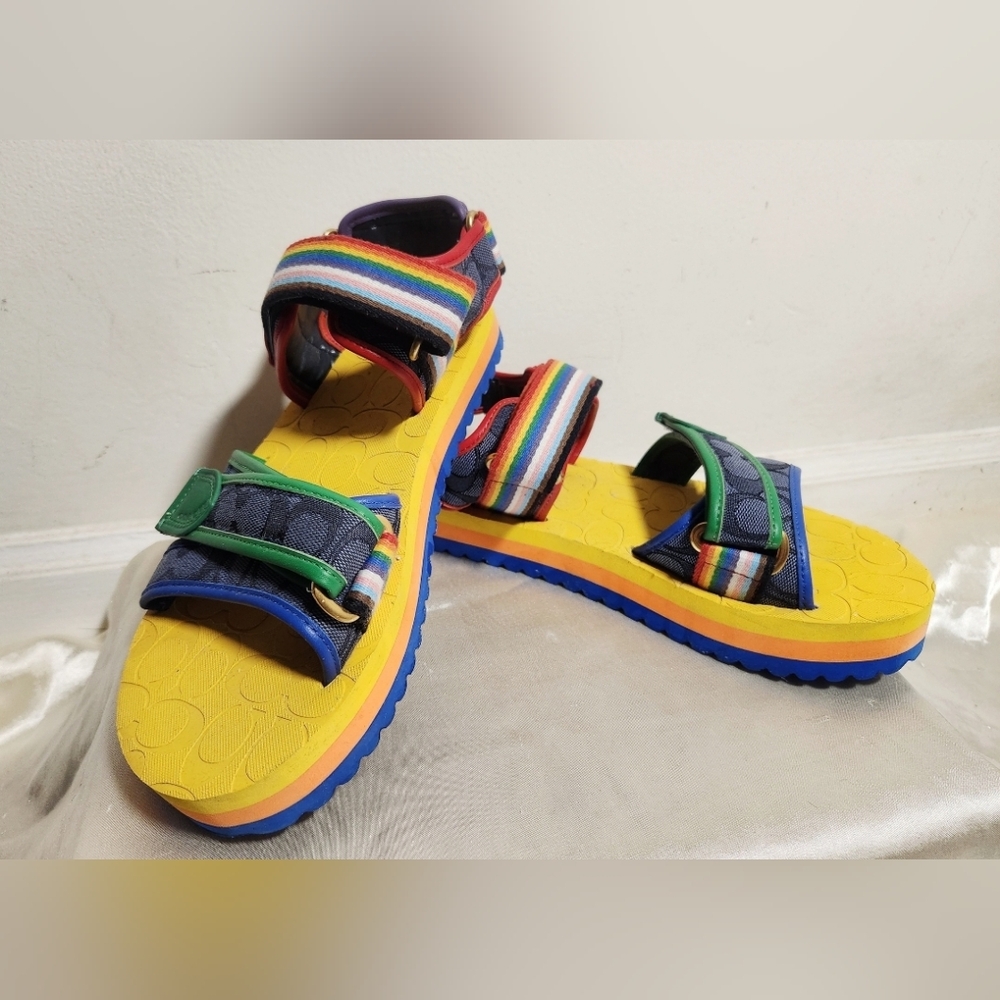 Coach Rainbow Pride Sandals